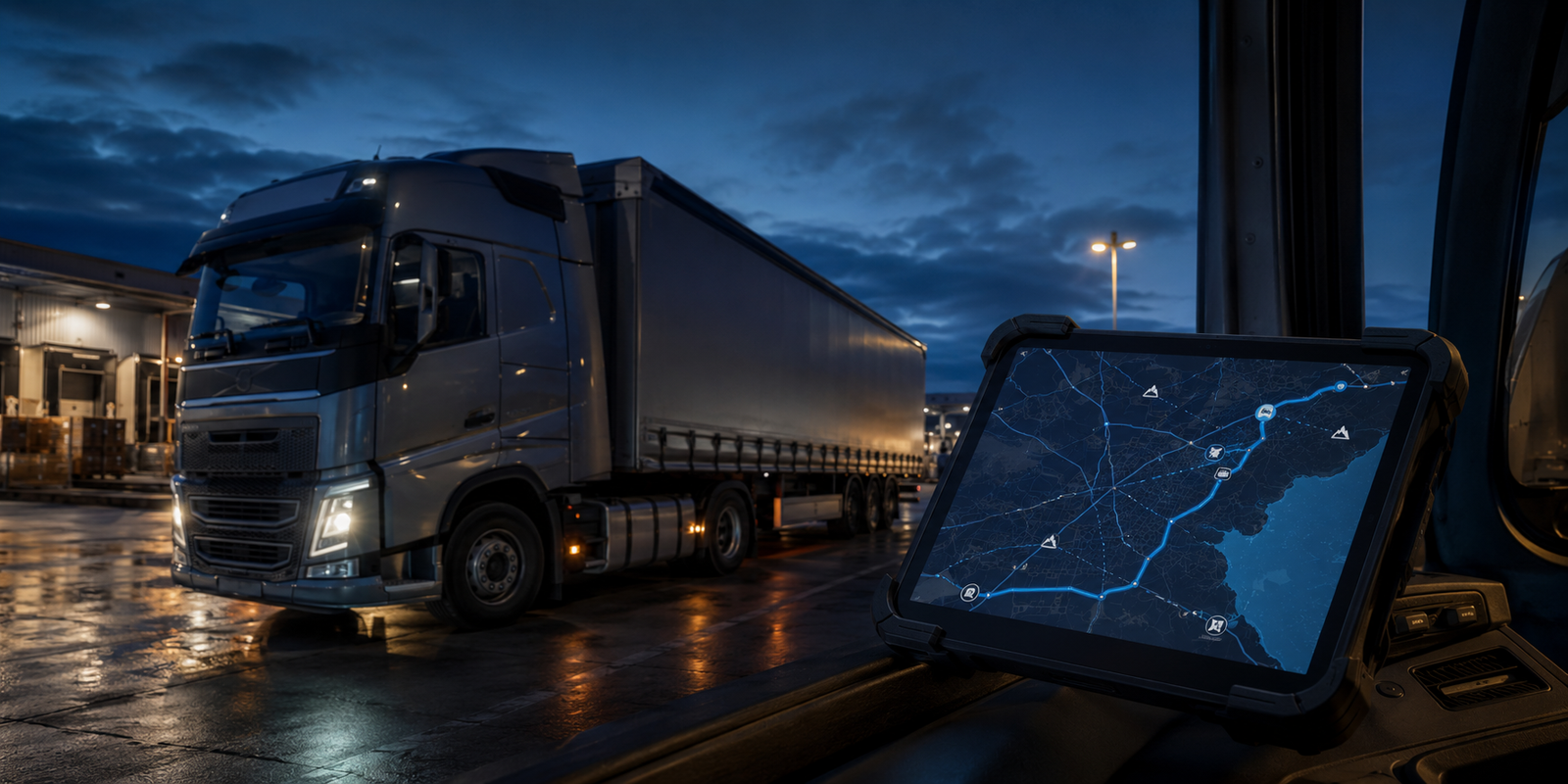 Navigazione dedicata per camion con tablet